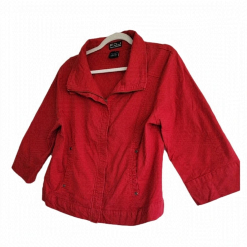 Fdj Cropped Red Jacket